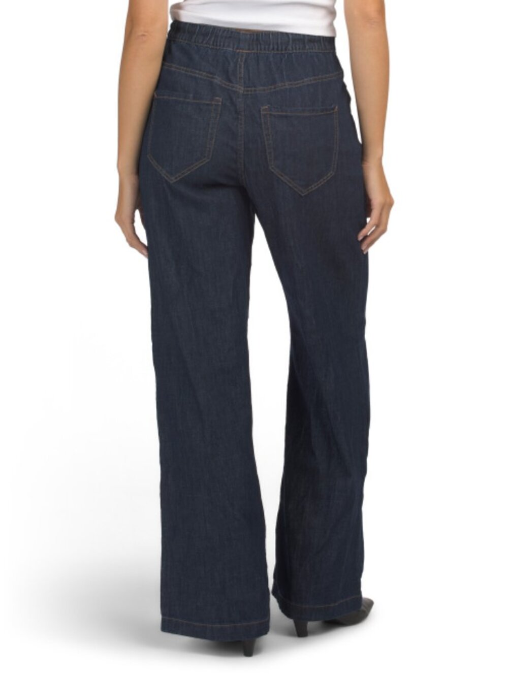 NICOLE MILLER High Rise Wide Leg Drapey Drawstring Jeans - Picture 2 of 2